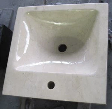 Το μπεζ μαρμάρινο τοίχο τοποθετεί νεροχύτες στην Κίνα