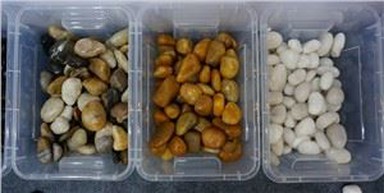 Διακοσμητική πέτρα με βότσαλα στον κήπο